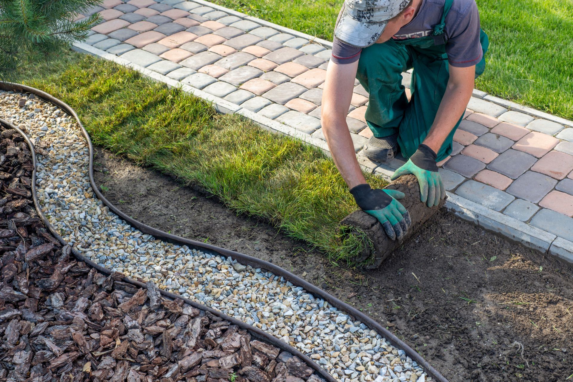 Fachgerecht verlegter Rollrasen